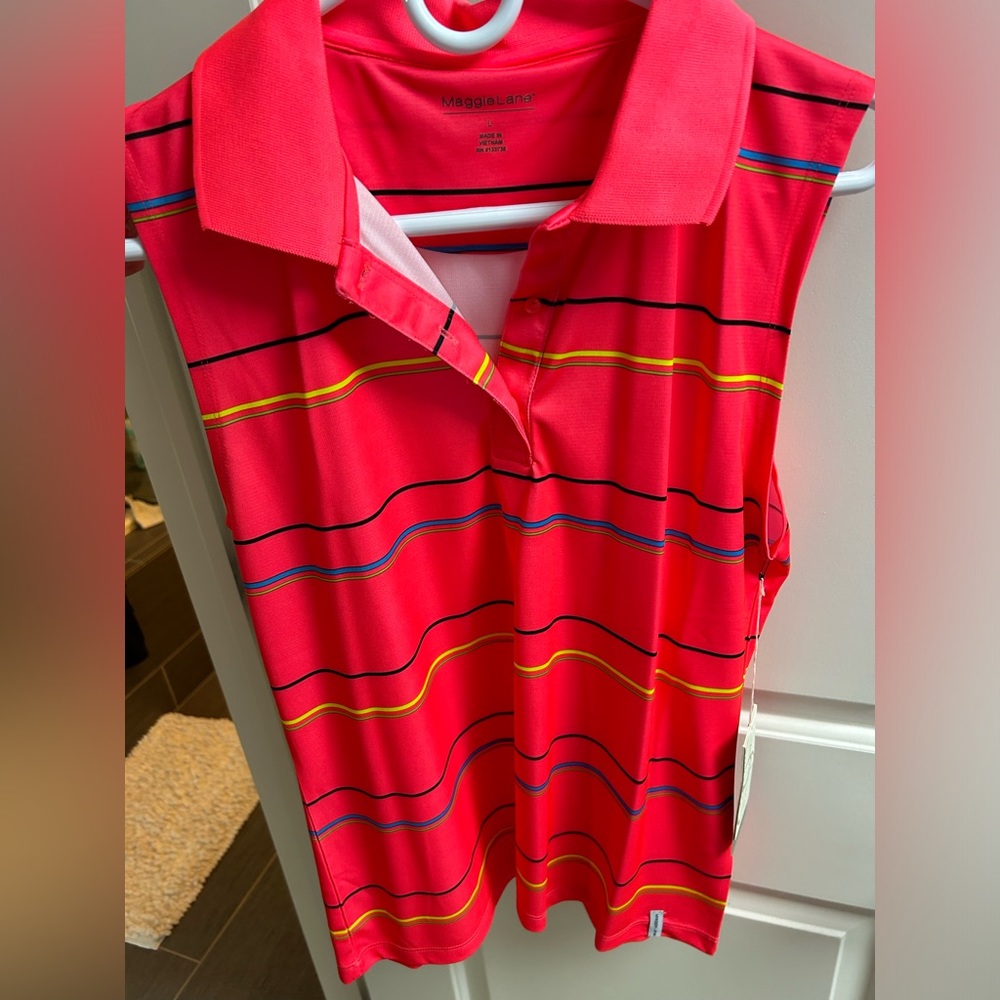 Maggie Lane golf tank. Color is electric salmon. New with tags